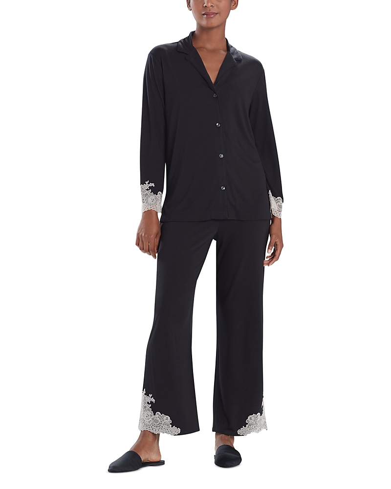 Natori Luxe Shangri La Pajama Set In Black