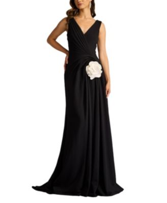 Tadashi Shoji - Port Pleated Crepe Gown