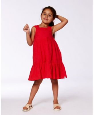  Girls' Multi-Tiered Eyelet Dress - Little Kid