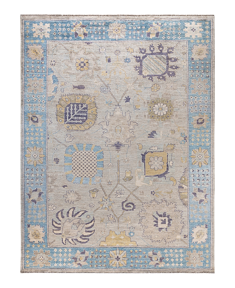 Bloomingdale's Colorful Oushak M1945 Area Rug, 9' X 11'7 In Light/grey