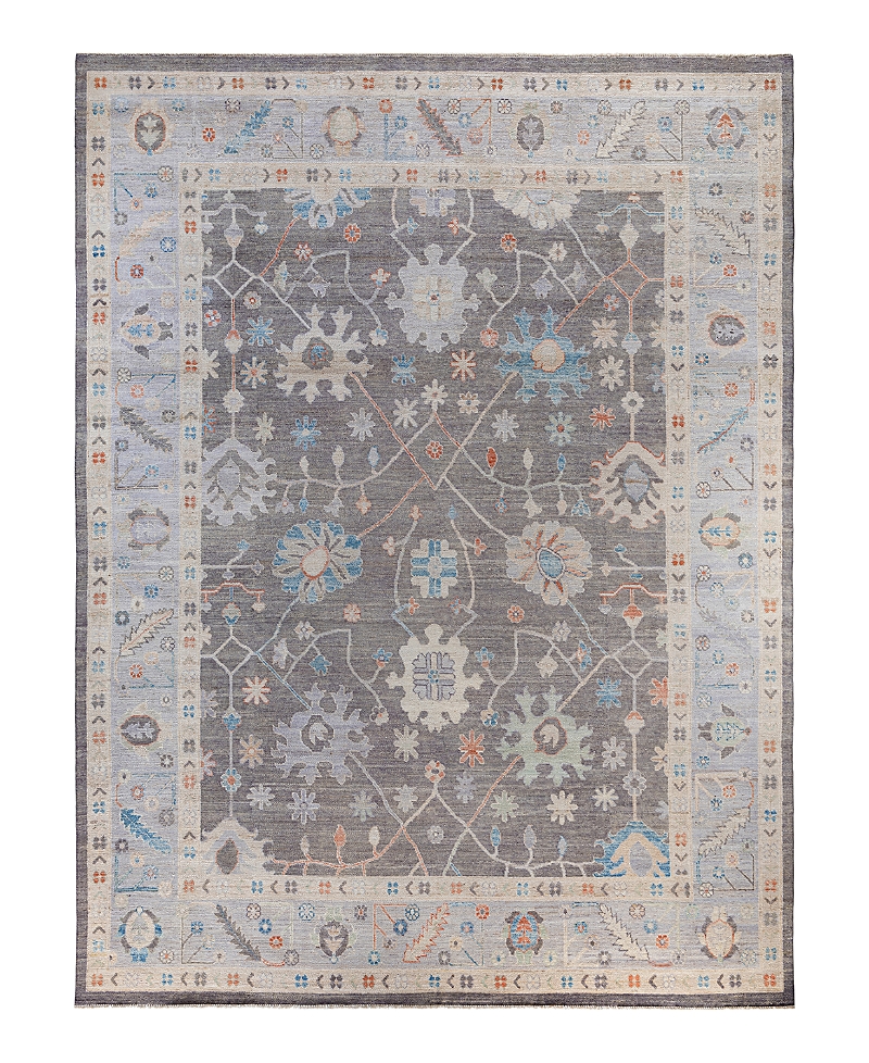 Bloomingdale's Colorful Oushak M1945 Area Rug, 8'9 X 11'8 In Gray