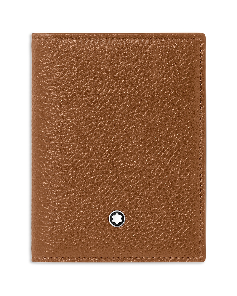 Montblanc Caramel Grain Leather Card Holder In Brown