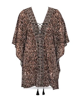 Topkapi Printed Lace Up Caftan