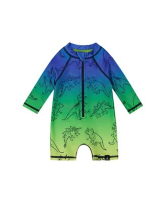 Deux par Deux - Boys' Printed Long Sleeve One-Piece Rashguard - Baby