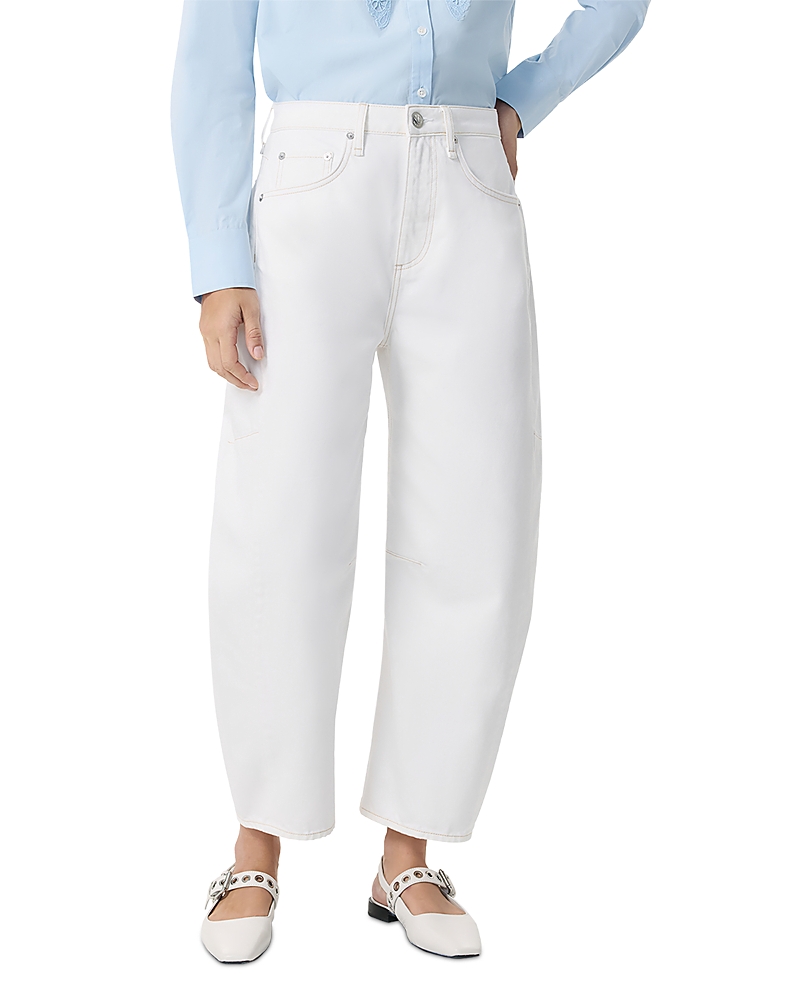 Rag & Bone Charlie High Waist Barrel Leg Ankle Jeans In White