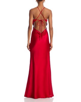 Satin Open Back Gown - Exclusive