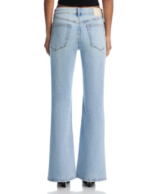 Flexi Dahlia Mid Rise Full Length Flare Jeans in Lou