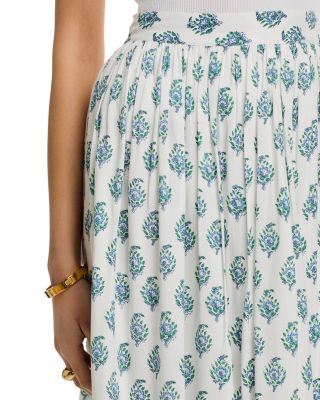 Block Print Midi Skirt