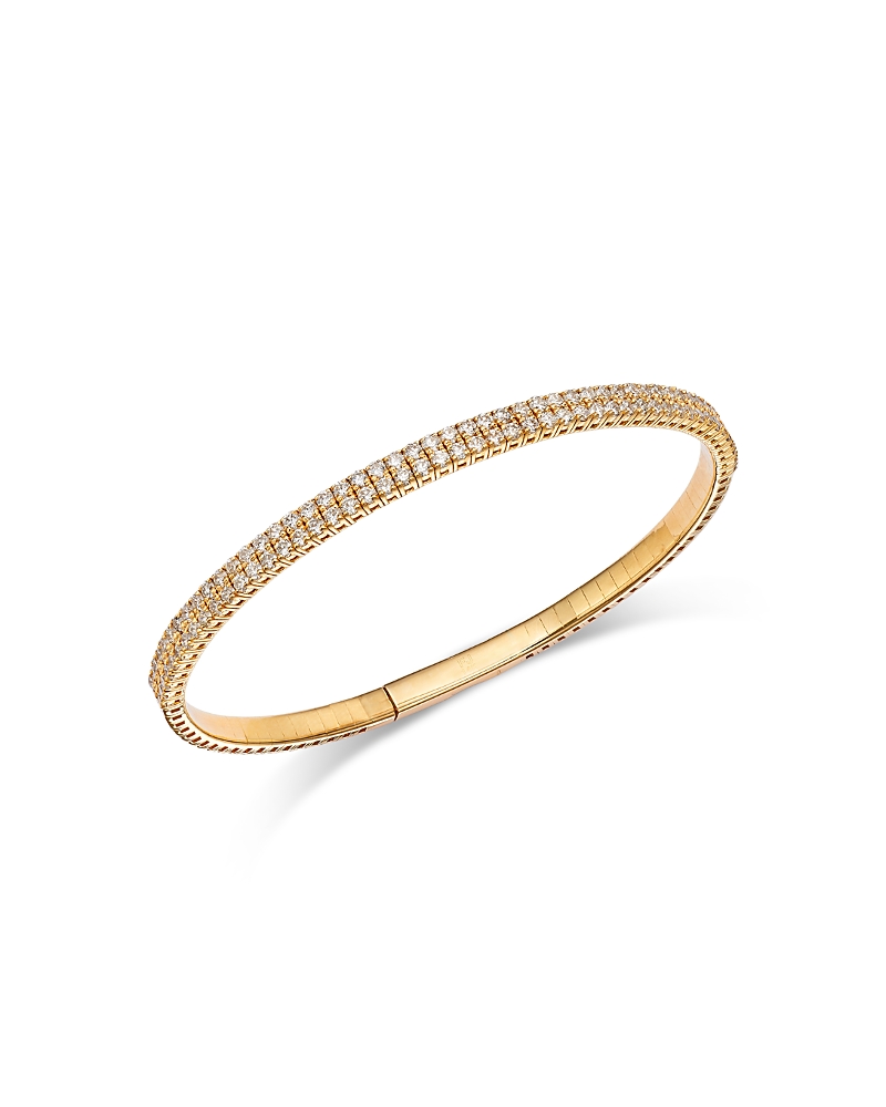 BLOOMINGDALE'S FINE COLLECTION DIAMOND DOUBLE ROW FLEXIBLE BRACELET IN 14K YELLOW GOLD, 2.0 CT. T. W.