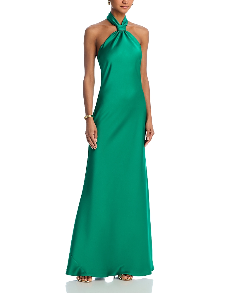 Aqua Knot Halter Gown - Exclusive