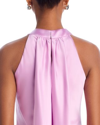 Long Satin Tie Neck Gown - Exclusive