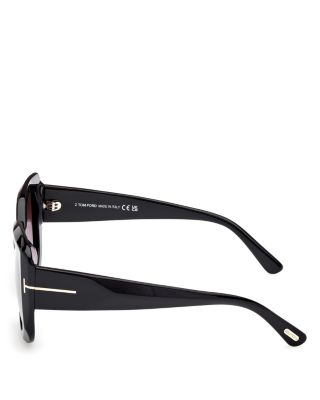 Carla Square Black Sunglasses, 52mm