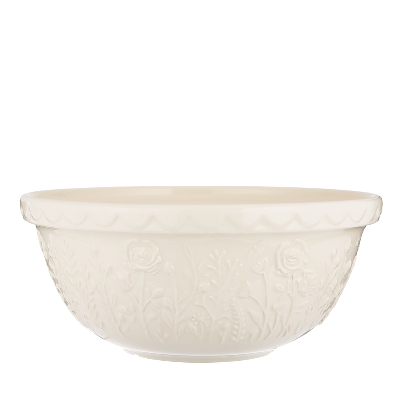 Mason Cash In The Meadow Cream Rose Mixing Bowl In Open White