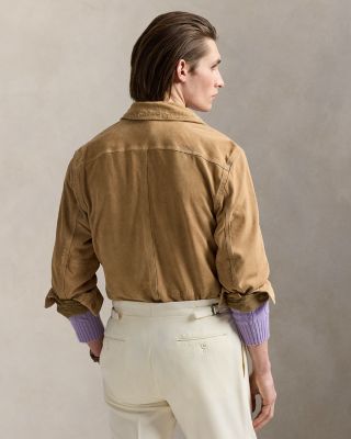 Lightweight Utilitarian Suede Shirt Jacket