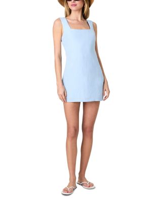 Birdie Linen Blend Square Neck Dress