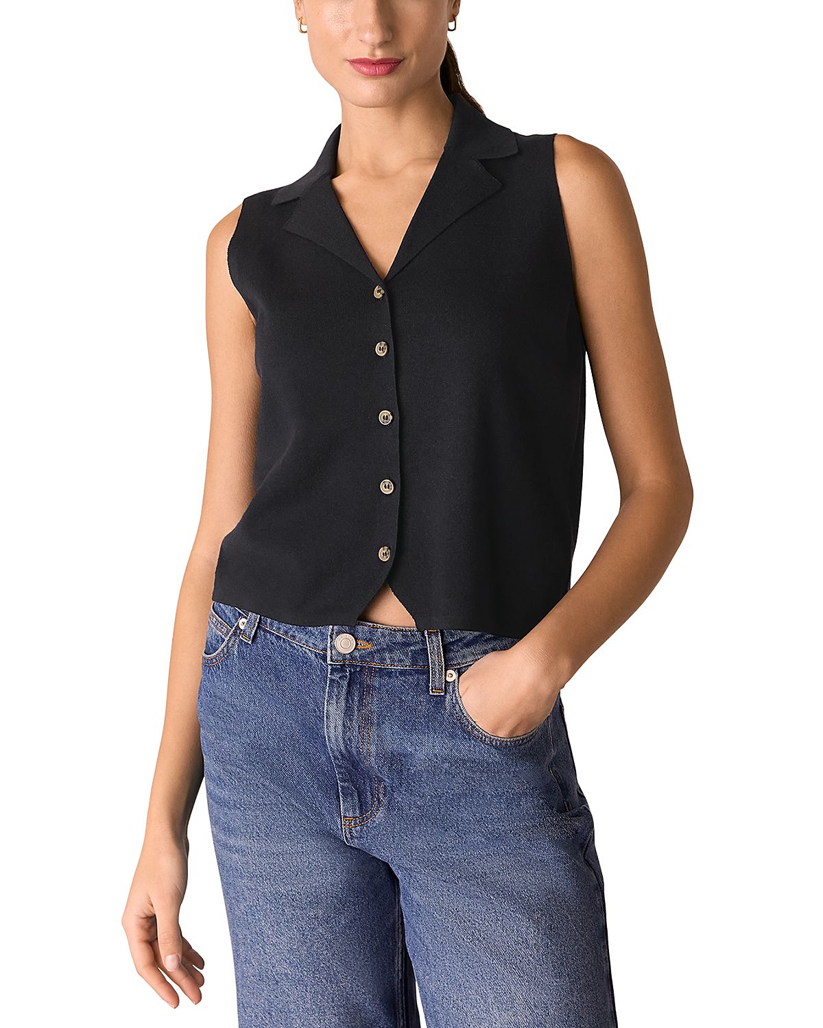 Whistles Maisie Button Front Tank Top