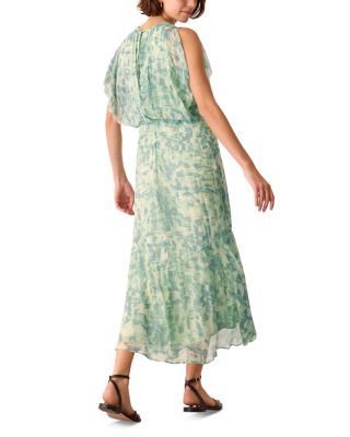 Petites Dashed Brush Marks Midi Dress