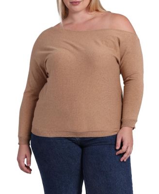 Plus Size Cotton Cashmere Off The Shoulder Top