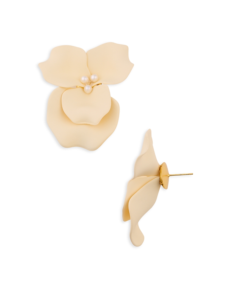 Shashi Mary Flower Stud Earrings In White