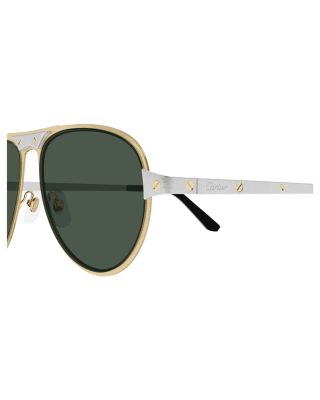 Santos Evolution Platinum & 24K Gold Plated Pilot Sunglasses, 58mm