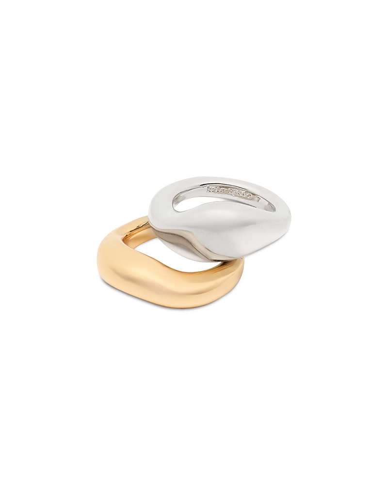 Kate Spade New York Two Tone Molten Stacking Rings, Set Of 2 In Two Tone