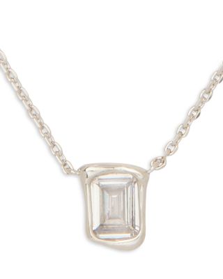 Molten Glass Solitaire Pendant Necklace, 16-19"