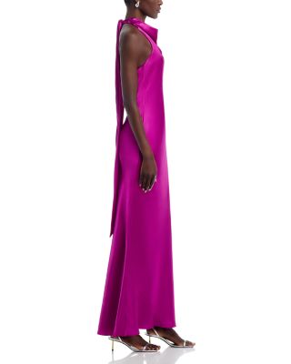 Charmeuse Halter Neck Long Dress - Exclusive