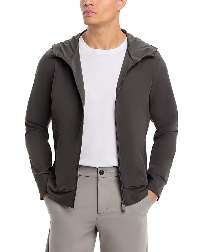 Save The Duck Luiz Hooded Zip Front Jacket In Smoke Grey
