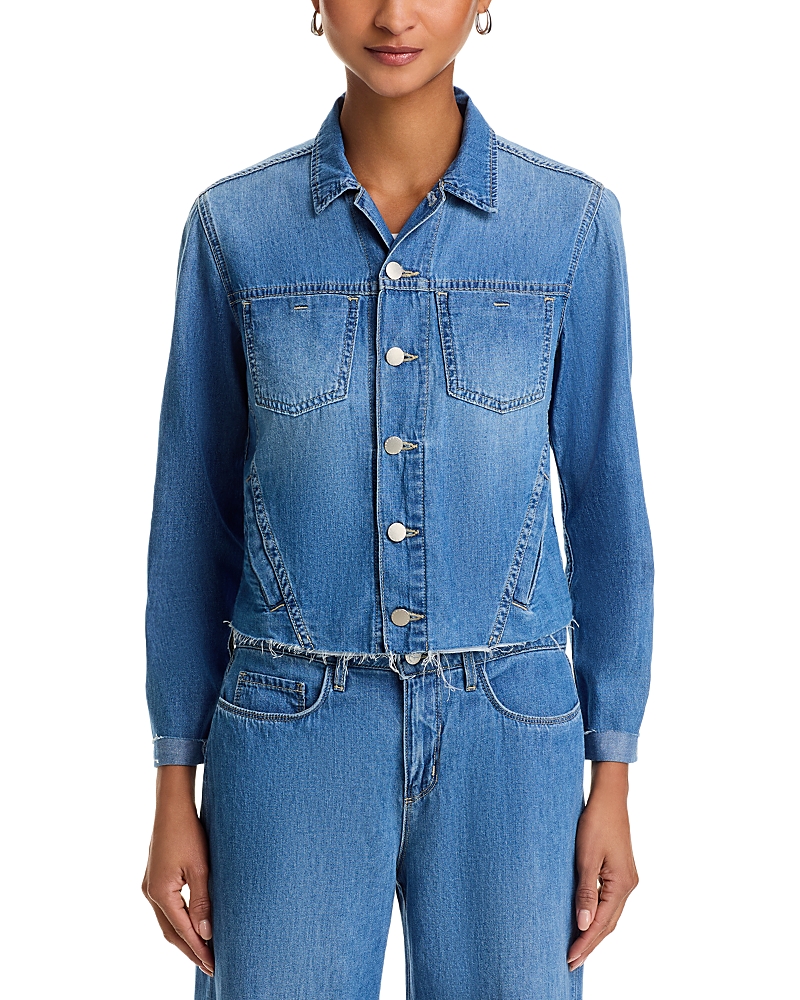 L Agence L'agence Janelle Button Front Denim Jacket In Stokes