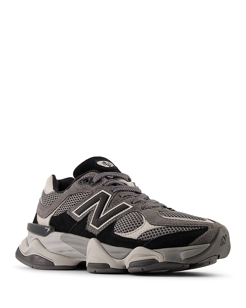 New Balance Layered Grey And Black Suede-mesh Sneakers In Multi