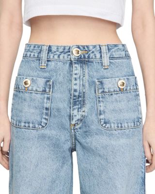 Faded Straight Jeans in Blue Jean