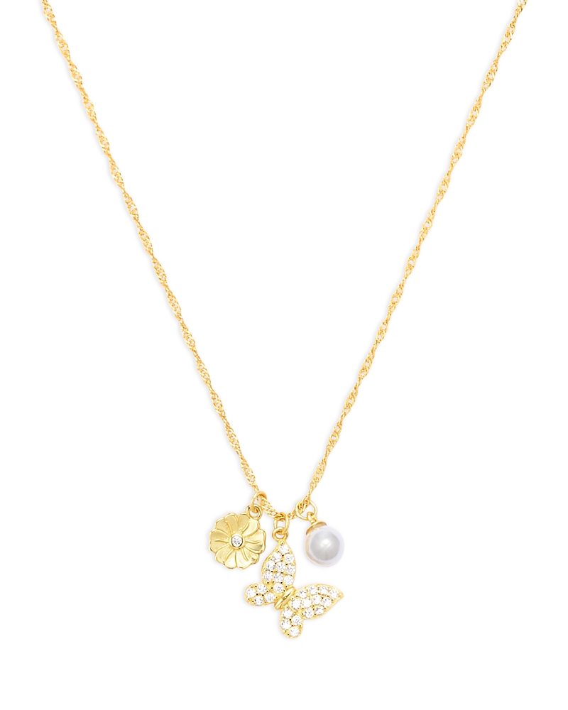 ARGENTO VIVO BUTTERFLY FLOWER CHARM PENDANT NECKLACE, 16-18