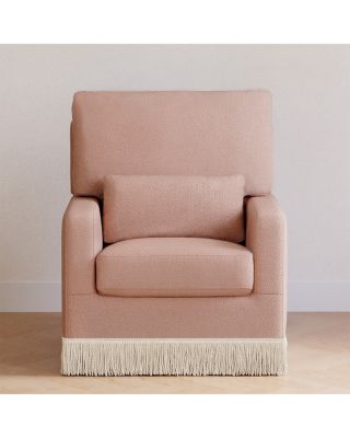 Crawford Pillowback Comfort Swivel Glider - Boucl&eacute; with Tassel Fringe 