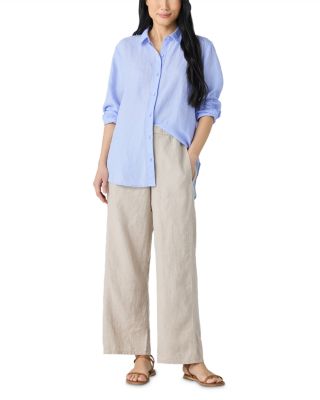 Linen Wide Ankle Pants