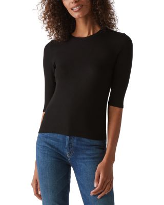 Maeve Elbow Sleeve Crewneck Top