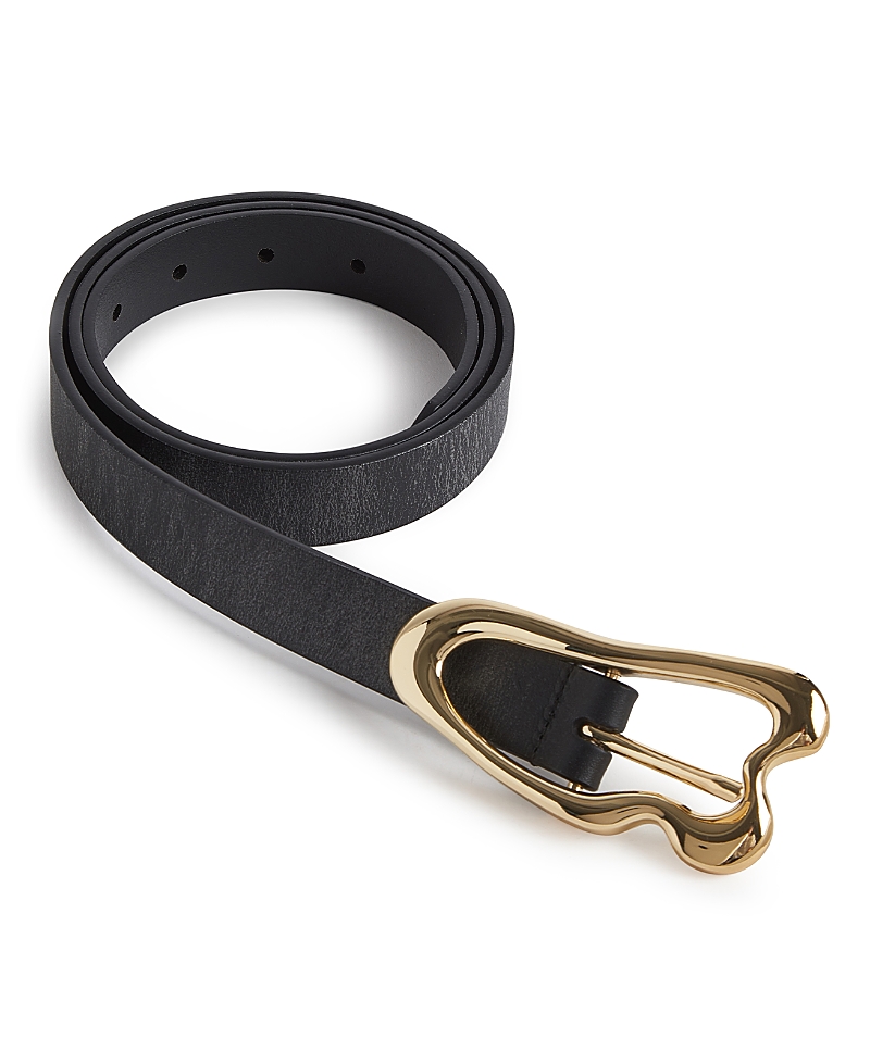 Cynthia Rowley Signature Thin Buckle Belt In Black