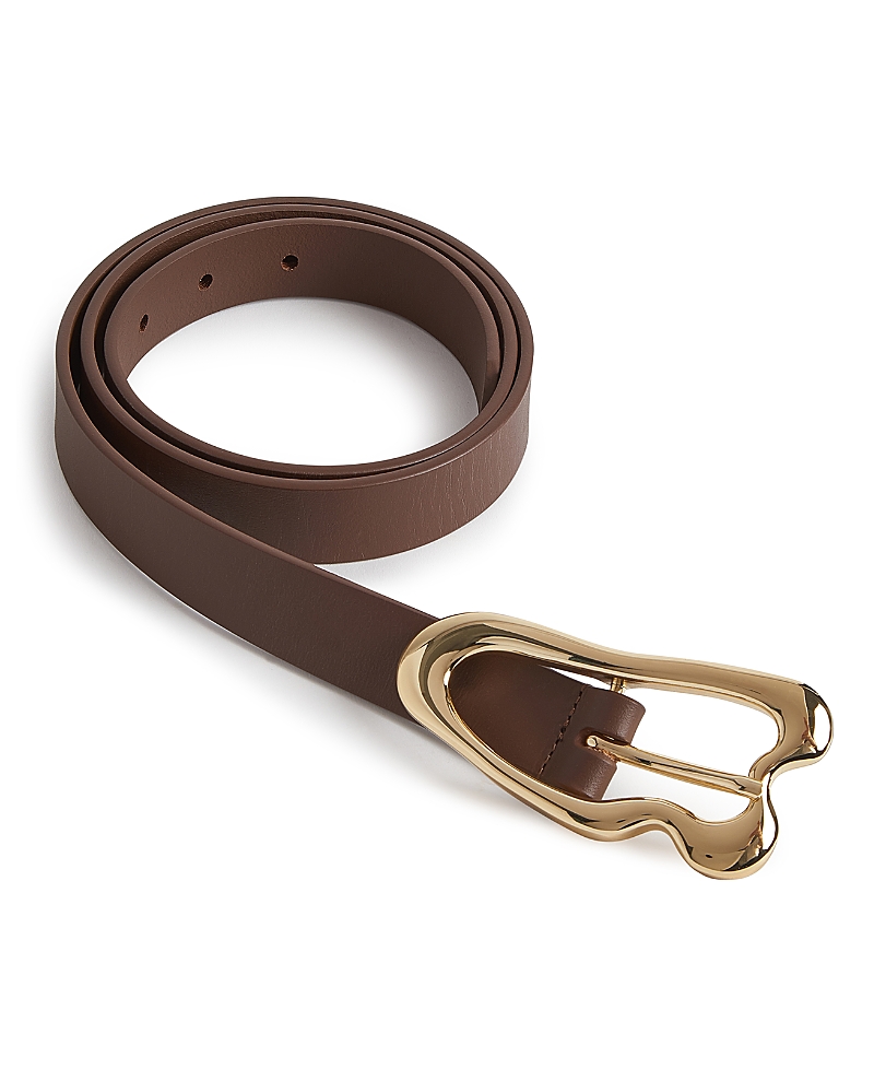 Cynthia Rowley Signature Thin Buckle Belt In Brown