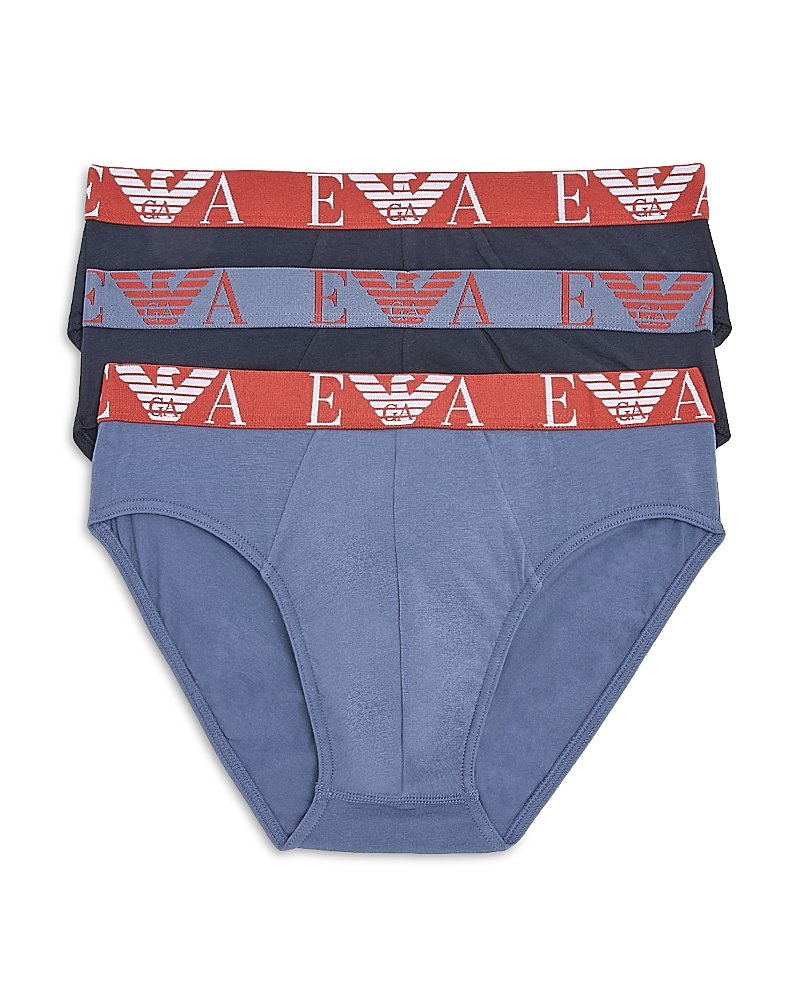 Emporio Armani Logo Briefs, Pack Of 3 In Multi
