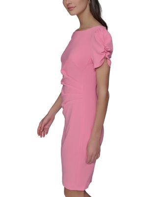 Ruched Sleeve Sheath Dress