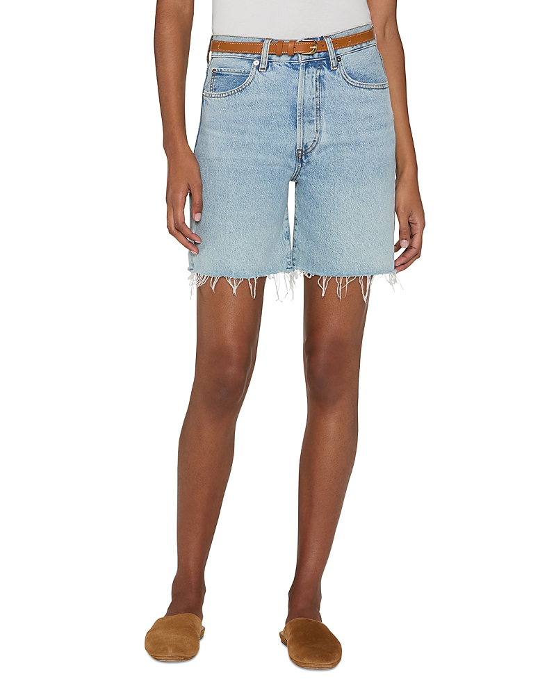 Shop Frame The Timeless High Rise Shorts In Tricky