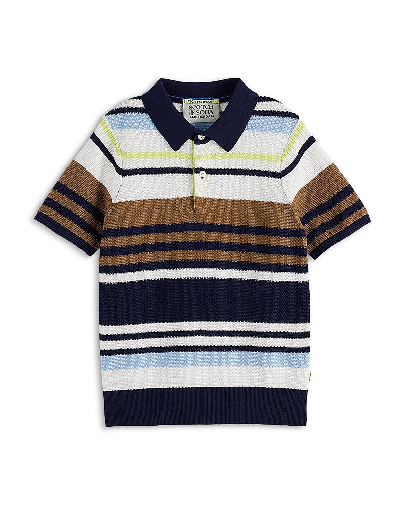 Scotch & Soda Boys' Structured Knit Polo - Little Kid, Big Kid In Multi Stripe