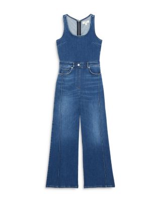 Racer Detailed Denim Jumpsuit