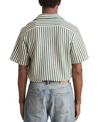 Textured Stripe Camp Shirt