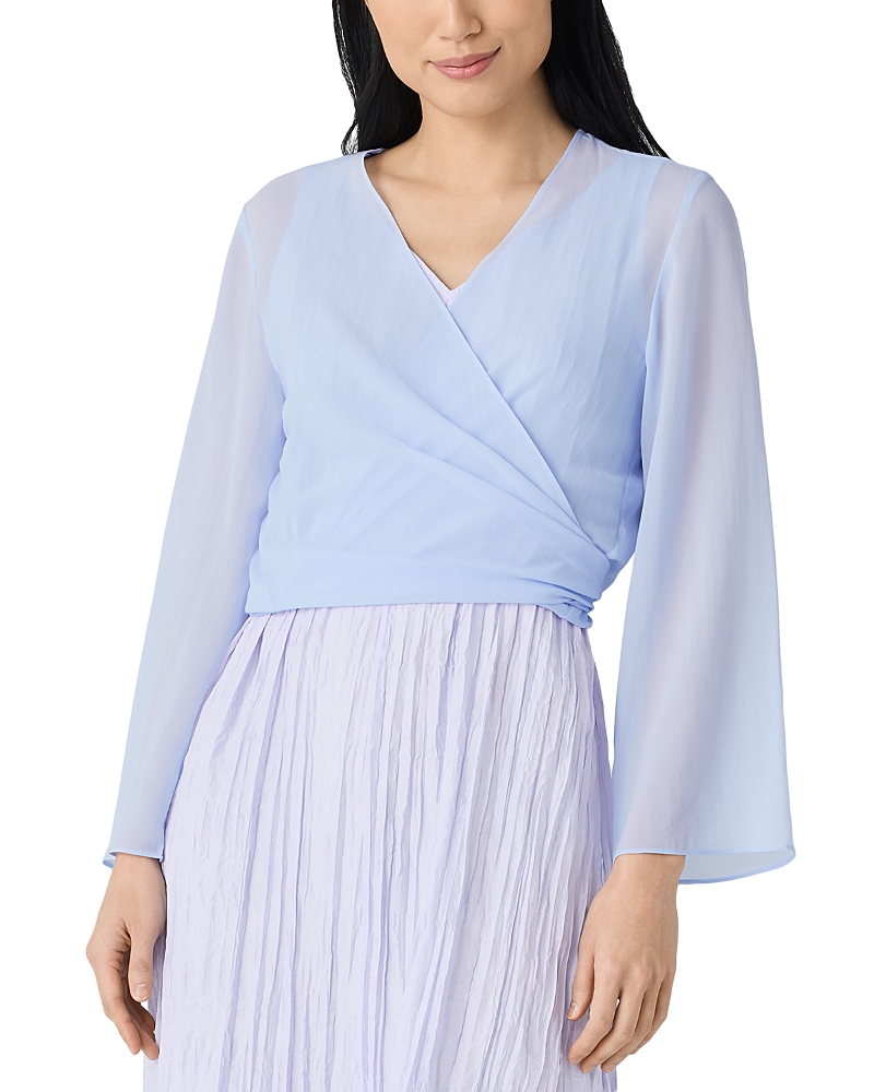 Eileen Fisher Sheer Silk Georgette Silk Wrap Jacket