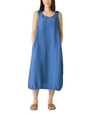 Washed Linen D&eacute;lav&eacute; Lantern Dress