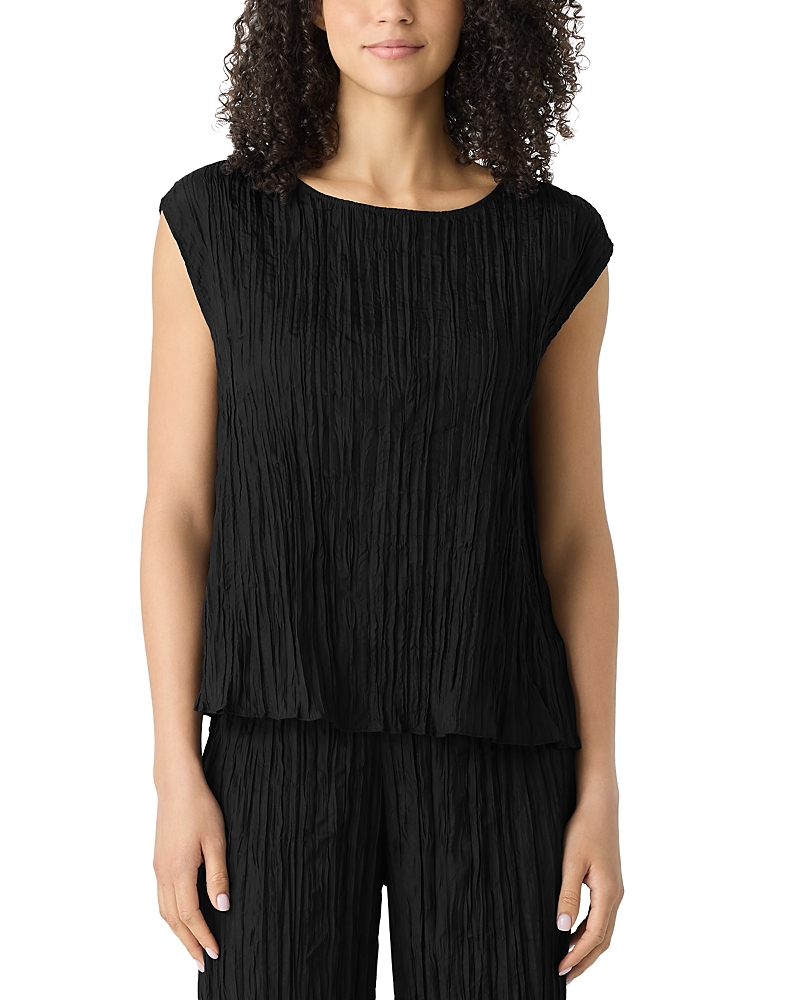 Eileen Fisher Crushed Silk Ballet Neck Top