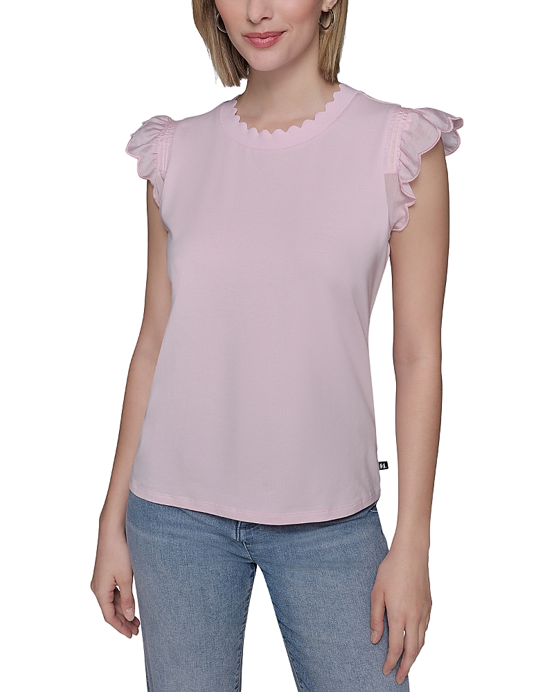 Karl Lagerfeld Paris Sleeveless Ruffled Top