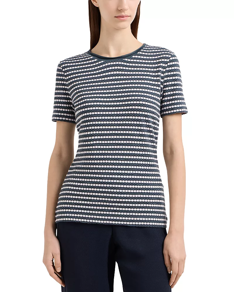Emporio Armani Honeycomb Jacquard Jersey Top
