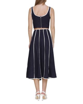 Seamed Top & Side Button Seamed Skirt