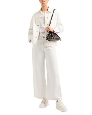 Fringe And Tonal Embroidered Logo T Shirt